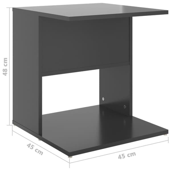 vidaXL sidebord 45x45x48 cm spånplade grå højglans