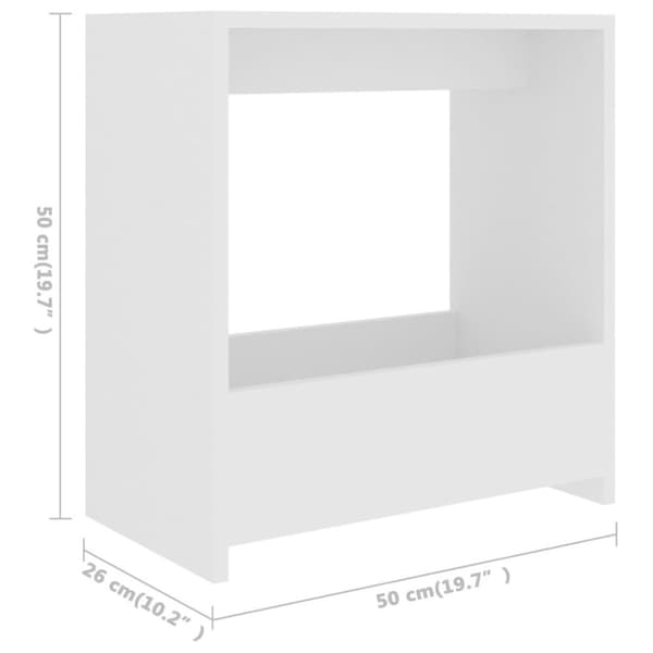 vidaXL Sidebord hvit 50x26x50 cm sponplate