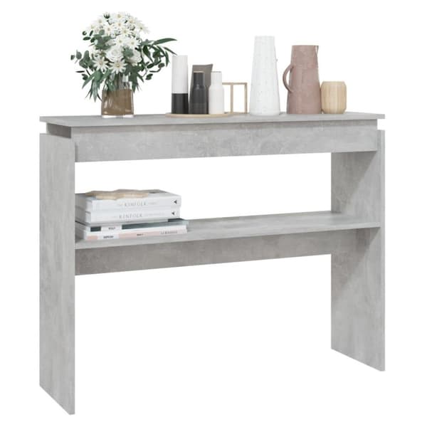 vidaXL Sidobord betonggrå 102x30x80 cm spånskiva