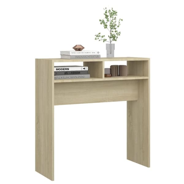 vidaXL konsolbord 78x30x80 cm spånplade sonoma-eg