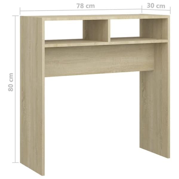 vidaXL konsolbord 78x30x80 cm spånplade sonoma-eg