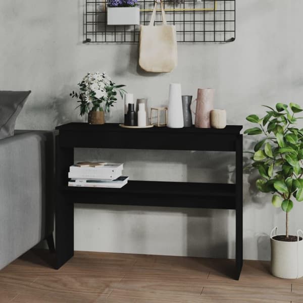 vidaXL konsolbord 102x30x80 cm spånplade sort