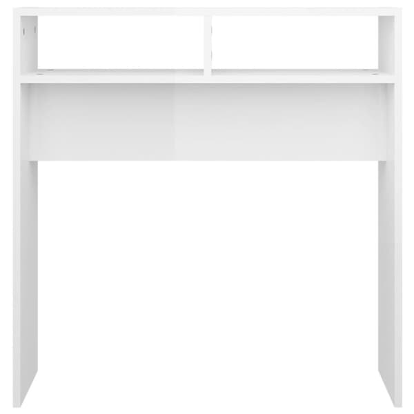 vidaXL Konsollbord høyglans hvit 78x30x80 cm sponplate