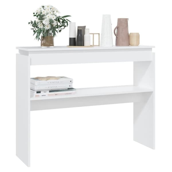 vidaXL Sidobord vit 102x30x80 cm spånskiva