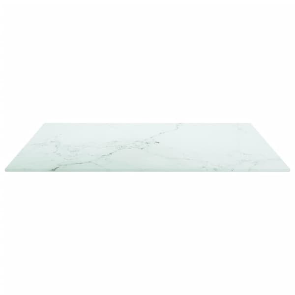 vidaXL Pöytälevy valkoinen 60x60 cm 6 mm karkaistu lasi marmorikuvio