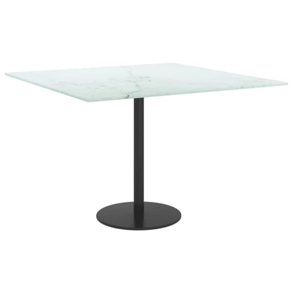 vidaXL Pöytälevy valkoinen 60x60 cm 6 mm karkaistu lasi marmorikuvio