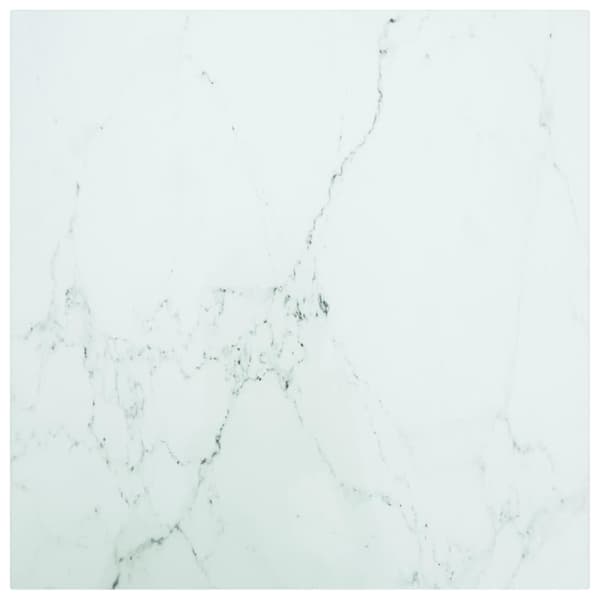 vidaXL Pöytälevy valkoinen 60x60 cm 6 mm karkaistu lasi marmorikuvio