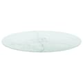 Miniatyrbillede 3 af 5: vidaXL bordplade Ø60x0,8 cm hærdet glas med marmordesign hvid