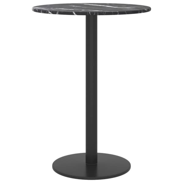 vidaXL Bordsskiva svart Ø30x0,8 cm härdat glas med marmortextur