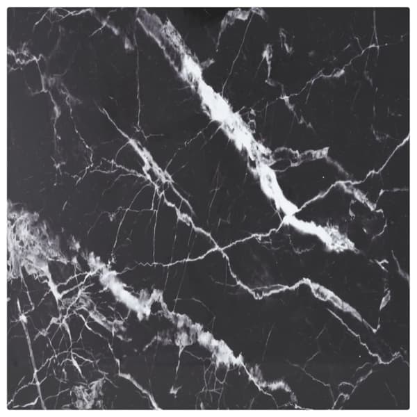 vidaXL bordplade 40x40 cm 6 mm hærdet glas med marmordesign sort