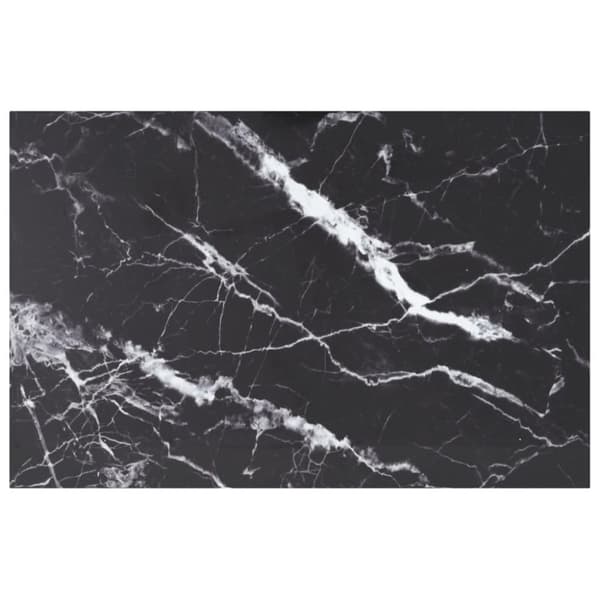 vidaXL Bordplate svart 100x62 cm 8 mm herdet glass med marmor design