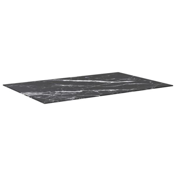 vidaXL bordplade 100x62 cm 8 mm hærdet glas marmortekstur sort
