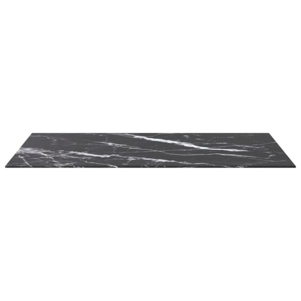 vidaXL bordplade 100x62 cm 8 mm hærdet glas marmortekstur sort