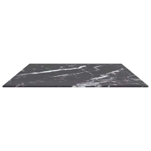 vidaXL bordplade 100x62 cm 8 mm hærdet glas marmortekstur sort