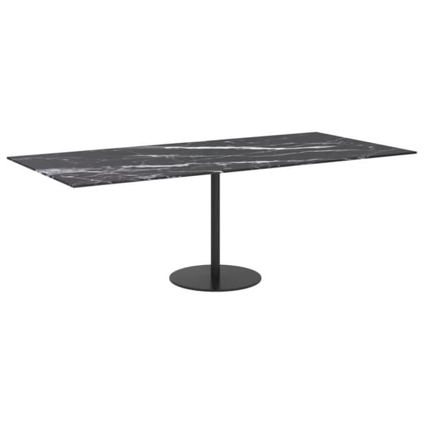 vidaXL bordplade 100x62 cm 8 mm hærdet glas marmortekstur sort
