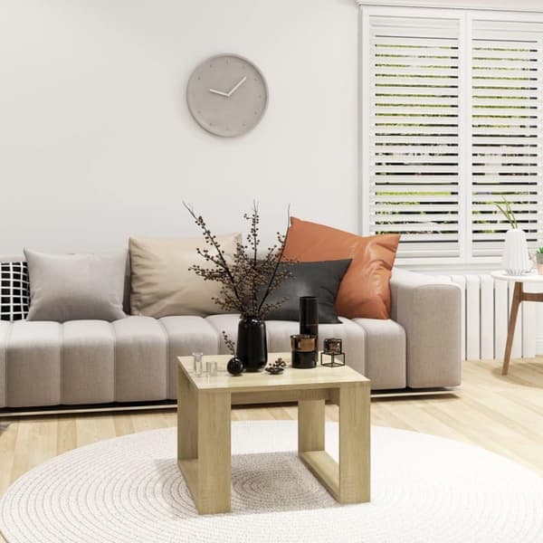 vidaXL sidebord 50x50x35 cm spånplade sonoma-eg
