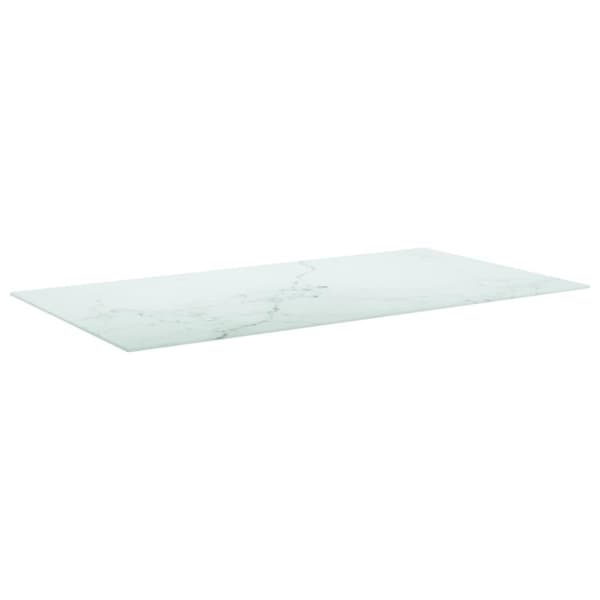 vidaXL Pöytälevy valkoinen 120x65 cm 8 mm karkaistu lasi marmorikuvio