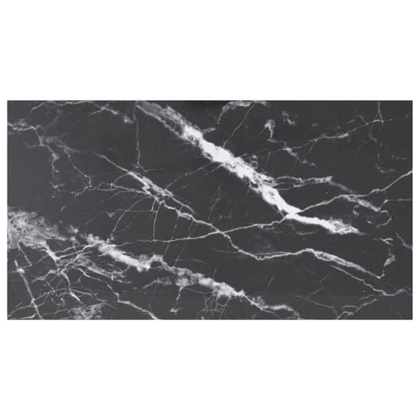 vidaXL Bordplate svart 120x65 cm 8 mm herdet glass med marmor design