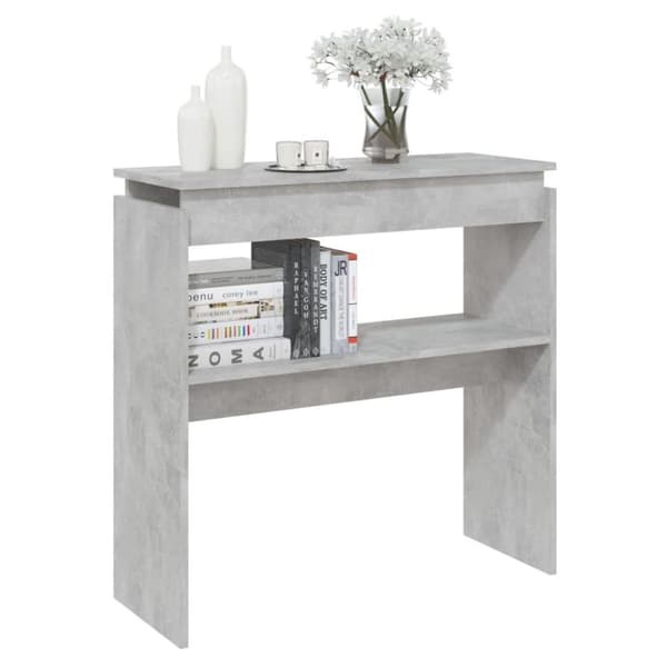 vidaXL Sidobord betonggrå 80x30x80 cm spånskiva