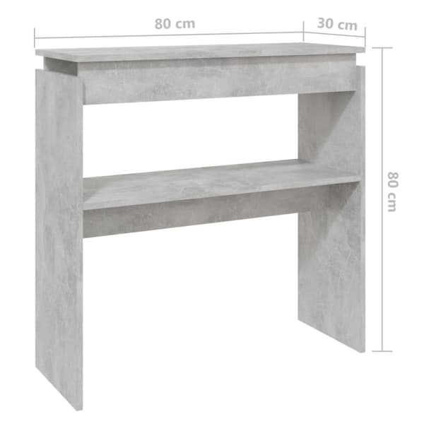 vidaXL Sidobord betonggrå 80x30x80 cm spånskiva