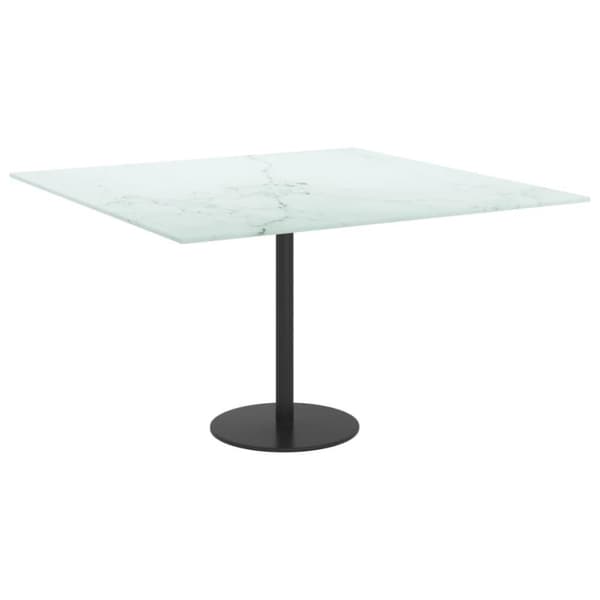 vidaXL Pöytälevy valkoinen 70x70 cm 6 mm karkaistu lasi marmorikuvio