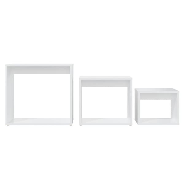 vidaXL Stablebord 3 stk hvit sponplate