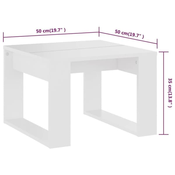 vidaXL Sidebord hvit 50x50x35 cm sponplate