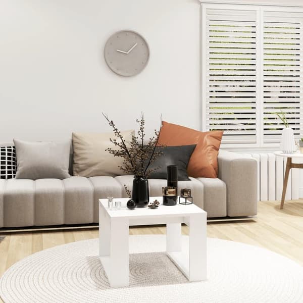 vidaXL Sidebord hvit 50x50x35 cm sponplate