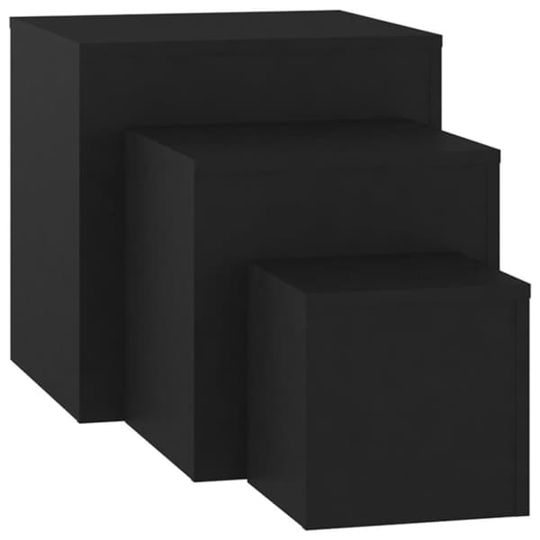 vidaXL Sidebord 3 stk svart sponplate