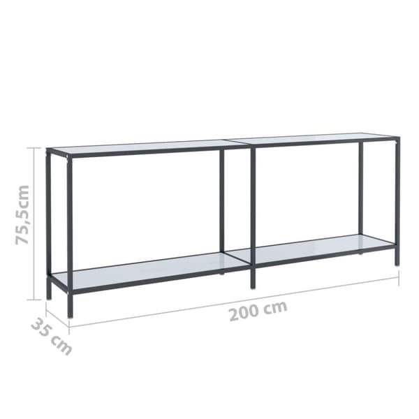 vidaXL konsolbord 200x35x75,5 cm hærdet glas hvid