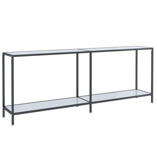 vidaXL konsolbord 200x35x75,5 cm hærdet glas hvid