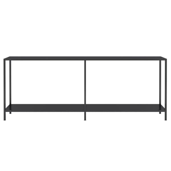 vidaXL Konsolipöytä musta 200x35x75,5 cm karkaistu lasi