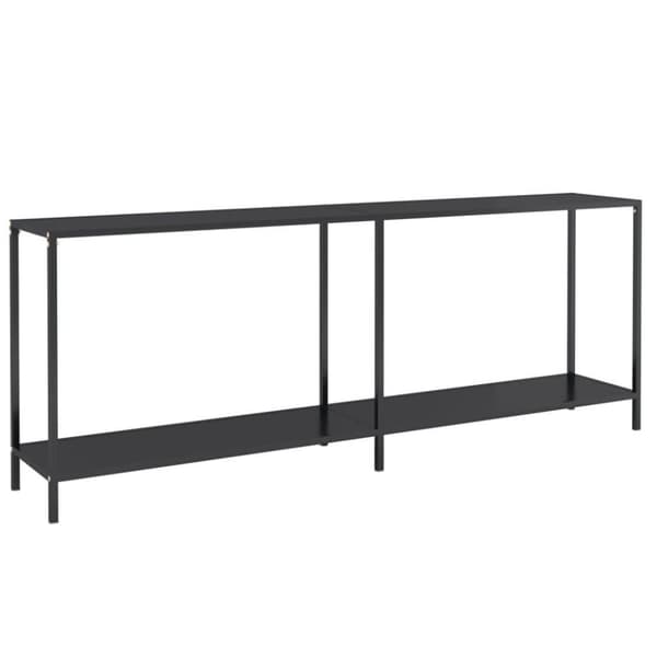 vidaXL Konsolbord svart 200x35x75,5 cm härdat glas