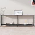 Miniatyrbild 10 av 10: vidaXL Konsolbord svart 220x35x75,5 cm härdat glas