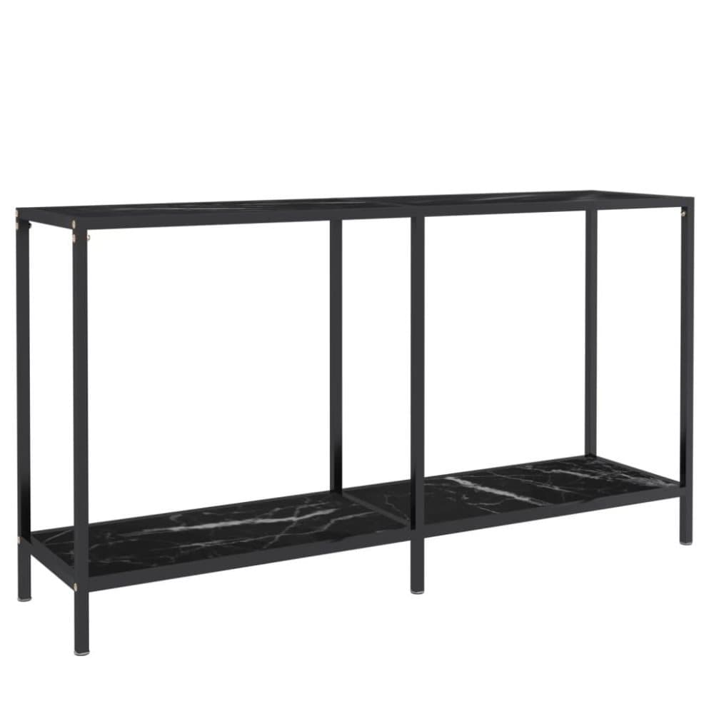 vidaXL Konsolbord svart 140x35x75,5 cm härdat glas