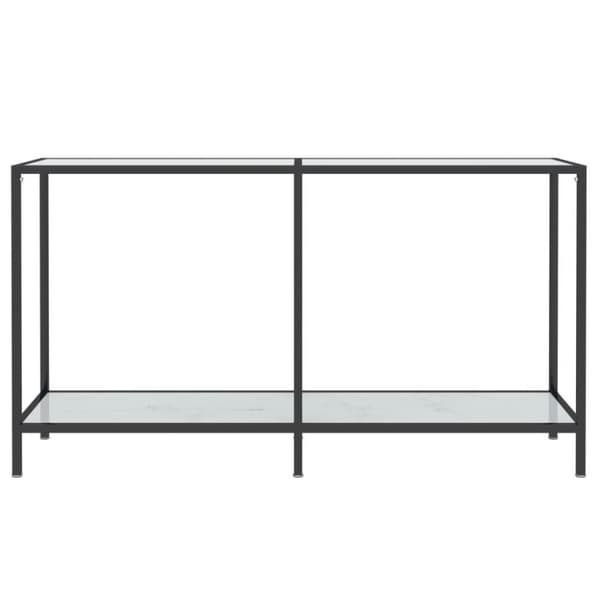 vidaXL konsolbord 140x35x75,5 cm hærdet glas hvid