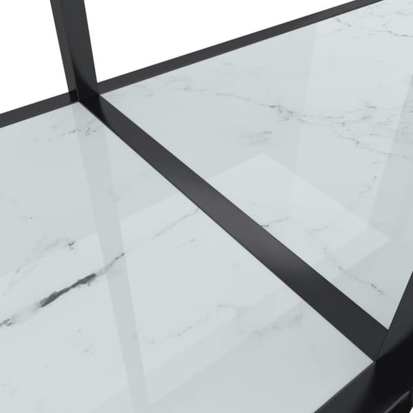vidaXL konsolbord 140x35x75,5 cm hærdet glas hvid