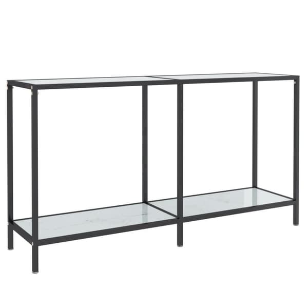 vidaXL konsolbord 140x35x75,5 cm hærdet glas hvid