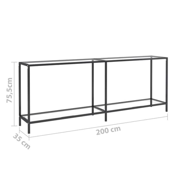 vidaXL konsolbord 200x35x75,5 cm hærdet glas transparent