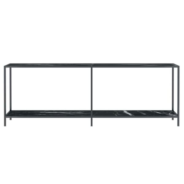 vidaXL konsolbord 220x35x75,5 cm hærdet glas sort