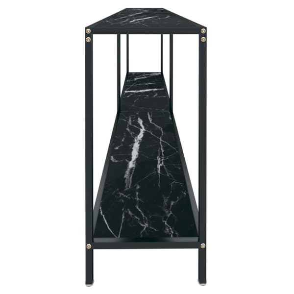 vidaXL konsolbord 220x35x75,5 cm hærdet glas sort