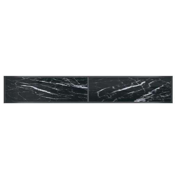 vidaXL konsolbord 220x35x75,5 cm hærdet glas sort
