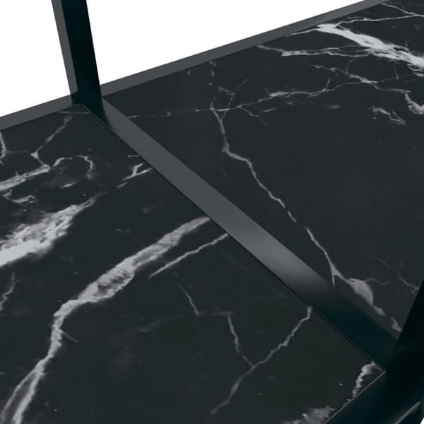 vidaXL konsolbord 220x35x75,5 cm hærdet glas sort
