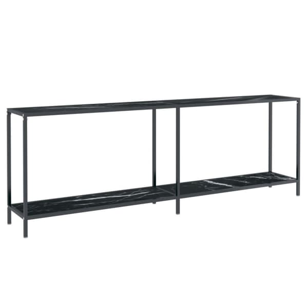 vidaXL konsolbord 220x35x75,5 cm hærdet glas sort