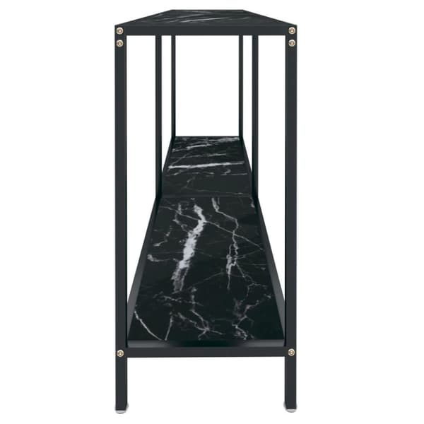 vidaXL konsolbord 140x35x75,5 cm hærdet glas sort