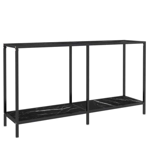 vidaXL konsolbord 140x35x75,5 cm hærdet glas sort