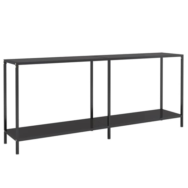 vidaXL konsolbord 180x35x75,5 cm hærdet glas sort