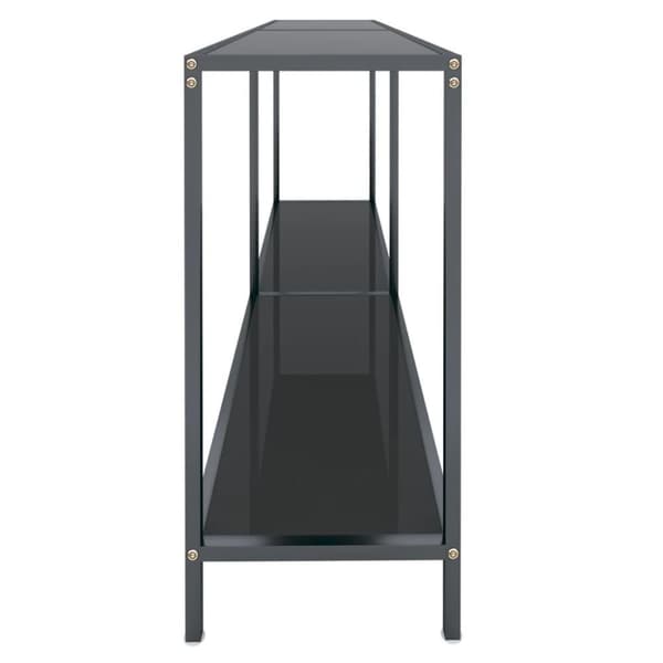 vidaXL Konsolipöytä musta 160x35x75,5 cm karkaistu lasi