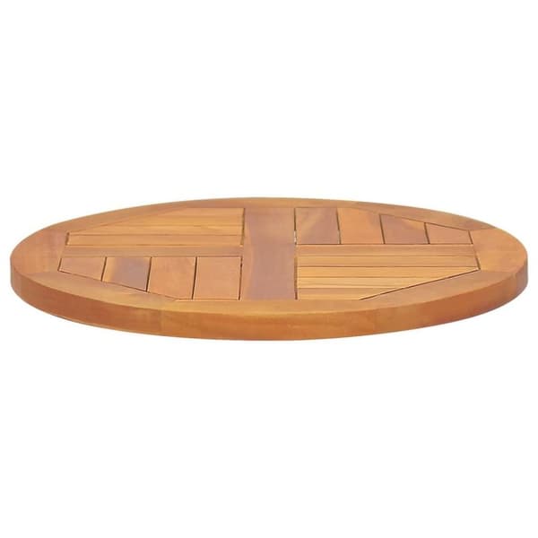 vidaXL bordplade 2,5 cm 50 cm rund massivt teaktræ