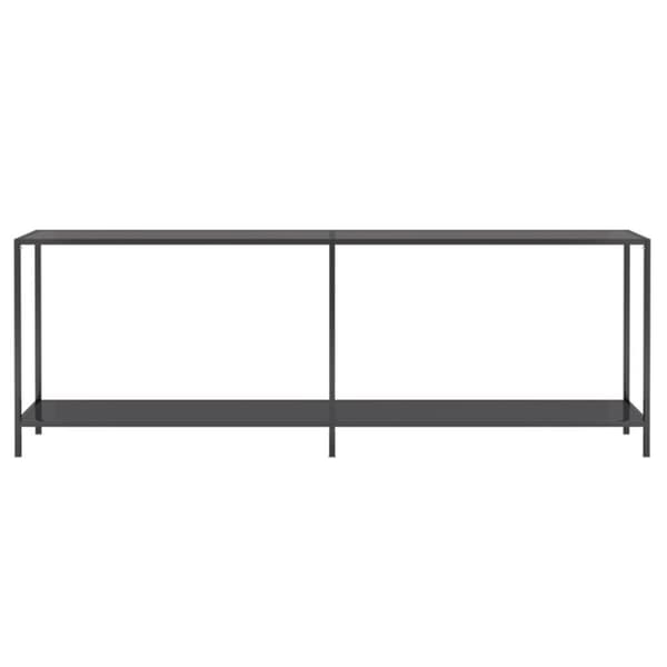vidaXL Konsolbord svart 220x35x75,5 cm härdat glas